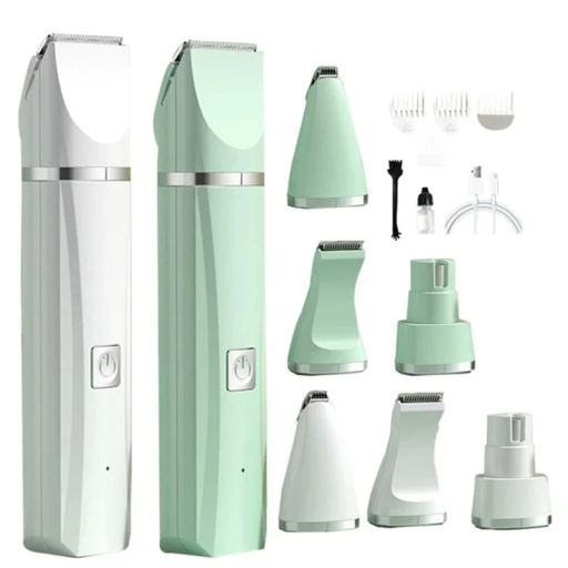 Cortadora de pelo para perros eléctrica profesional 4 en 1, recargable y resistente al agua, 5 W con cabezales y lima para uñas