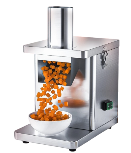 Cortadora de verduras eléctrica en cubitos, cortadora de frutas y verduras, 220 V, 250 W, enchufe europeo, 21 x 31 x 28 cm, 5 tamaños de dados