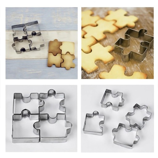 Cortadores de galletas con forma de puzzle - 4 uds.