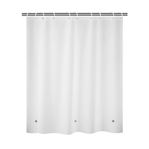 Cortina de chuveiro branca 180x180 cm Cortina de banheiro à prova d'água contra bolor Superfície ultra lisa Ganchos e ilhoses de plástico inoxidável