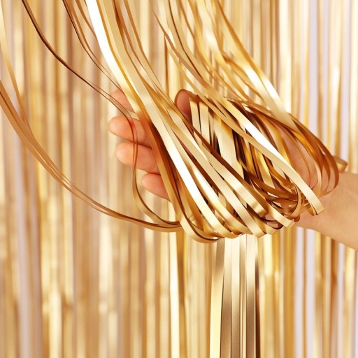 Cortina de fiesta con flecos, mate, 3 x 1 m