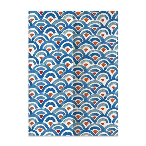 Cortină japoneză pentru uși cu motiv abstract 120×180 cm poliester albastru-portocalie cortină textilă pentru separarea spațiului