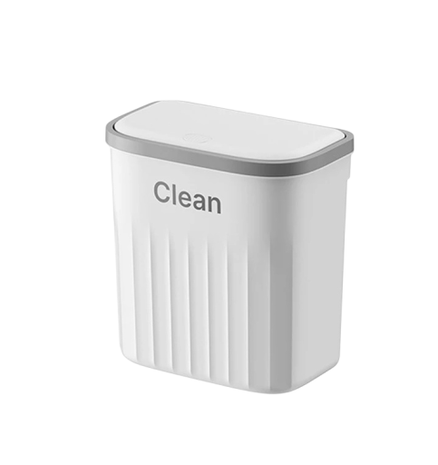 Coș de gunoi de perete cu capac rigid 16 l plastic alb 29 x 18,5 x 31,5 cm pentru baie bucătărie toaletă