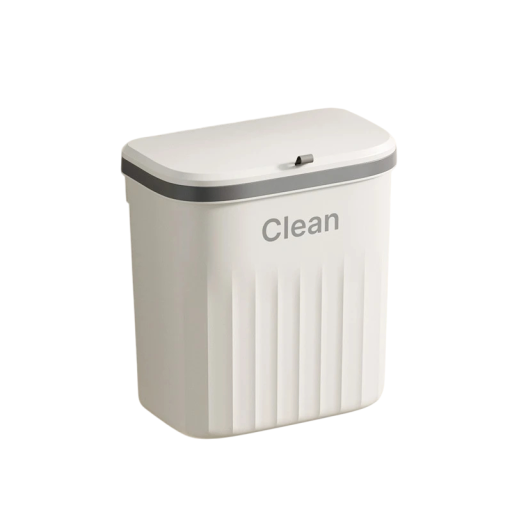 Coș de gunoi suspendat cu capac 26,5x29x16 cm Coș de gunoi de perete pentru bucătărie și baie Coș de reciclare Organizator suspendat pentru deșeuri sortate