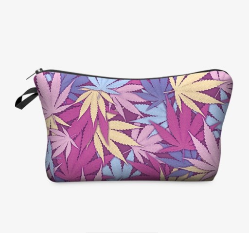 Cosmetic Bag with Marijuana Print