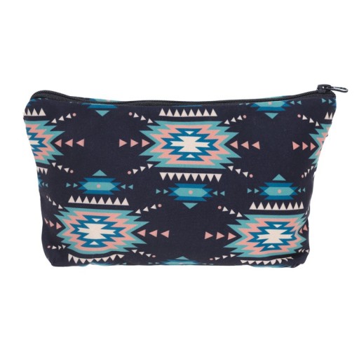 Cosmetic Bag with Pattern - Dark Blue