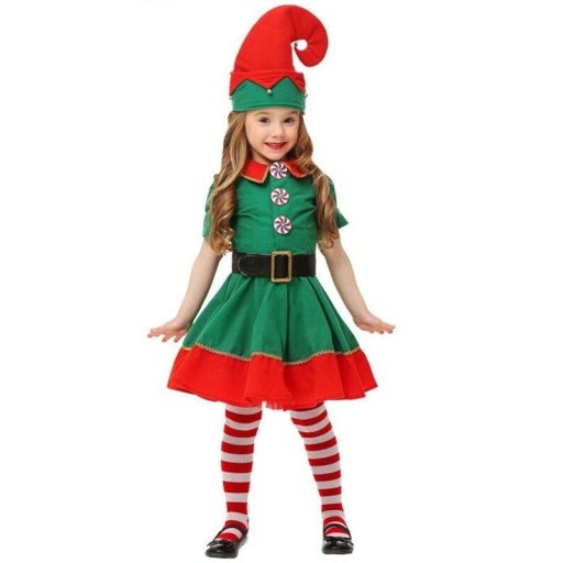 Costum de elf de Crăciun pentru fetiță