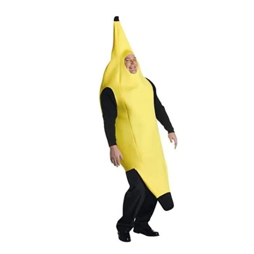 Costume de carnaval pour enfant costume de cosplay drôle de banane 138x39 cm polyester hauteur 150-175 cm Halloween fête de Noël déguisement