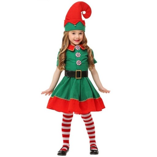 Costume de fille en design d'elfe de Noël