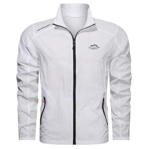 Coupe-vent homme avec protection UV sur la fermeture éclair Veste ultralégère imperméable pour la nature Veste de sport respirante pour le printemps Coupe-vent d’automne pour la randonnée
