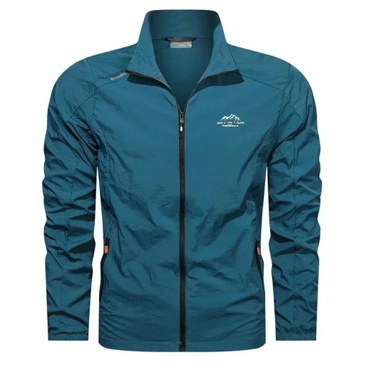 Coupe-vent homme avec protection UV sur la fermeture éclair Veste ultralégère imperméable pour la nature Veste de sport respirante pour le printemps Coupe-vent d’automne pour la randonnée