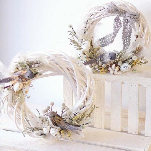 Couronne en osier blanc