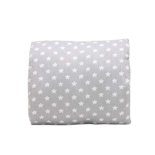 Coussin d’allaitement pour bras 25 x 23 cm, coussin d’allaitement pour mamans, housse en coton et polyester, imprimé gris avec étoiles blanches