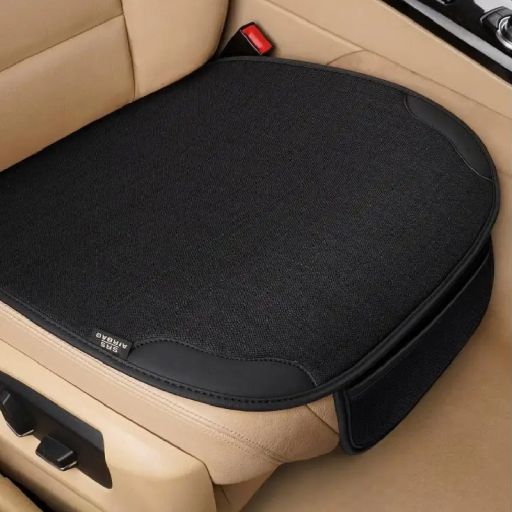 Coussin de siège auto respirant avec poche pour téléphone Coussin de siège de voiture Housse de siège en lin de luxe Protection universelle de siège Coussin de voiture confortable