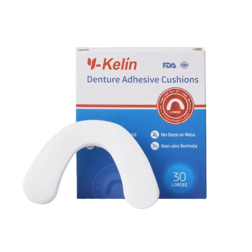 Coussins de fixation pour prothèse dentaire inférieure Coussin adhésif pour prothèse dentaire Coussins confortables toute la journée 30 pcs