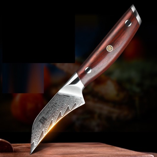Couteau de dépeçage en acier damassé