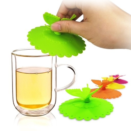 Couvercle en silicone pour tasse avec papillon