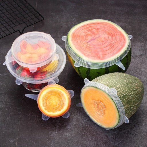 Couvercles élastiques pour sceller les aliments 6 pcs