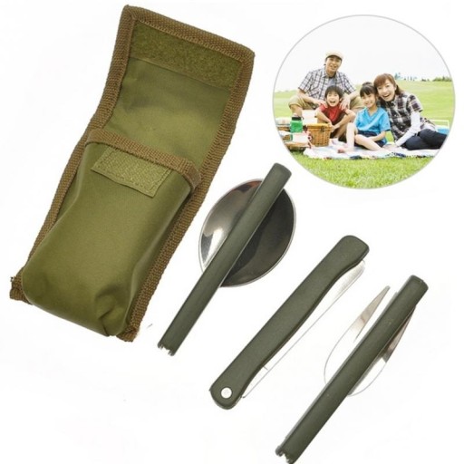 Couverts de voyage pliables - 3 pièces