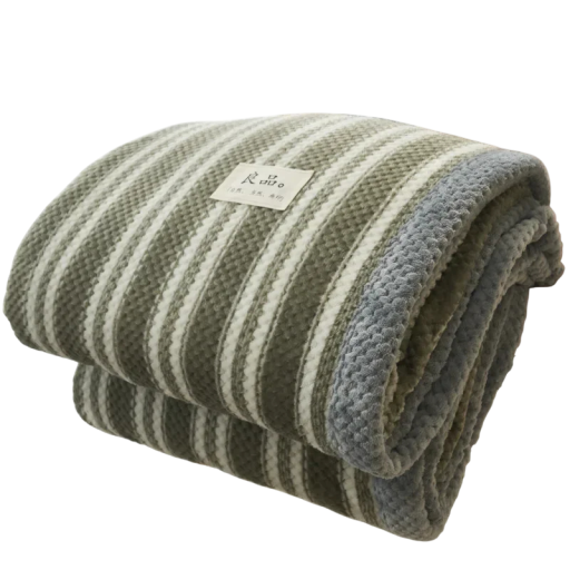 Couverture rayée chauffante 120 x 200 cm 0,9 kg Couverture douce et moelleuse avec un rembourrage dense Motif rayé délicat pour le confort au lit et sur le canapé