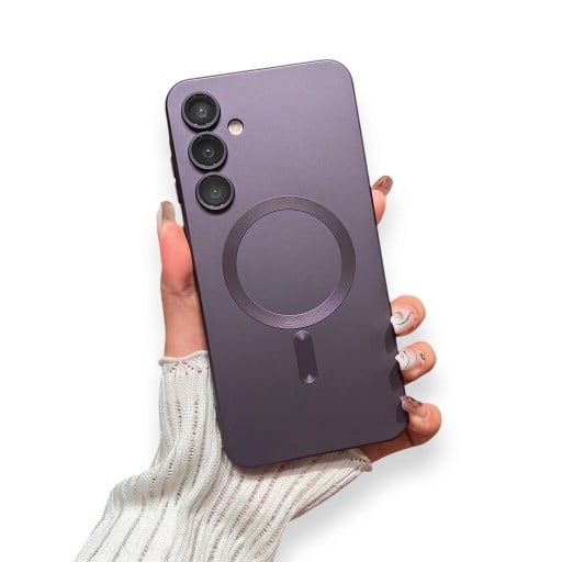 Cover til Samsung Galaxy S24+ Magnetisk cover med ring Hævede rammer til kameraet Af TPU termoplastisk polyurethan Mobilcover