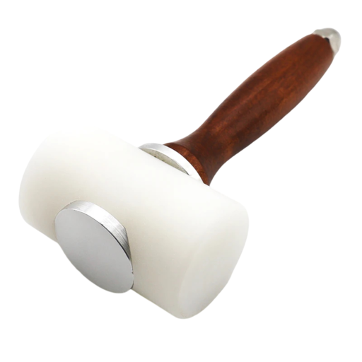 Craft Hammer with Nylon Head 19 x 8 x 5 cm Wooden Handle for Stamping and Punching Leather and Materials