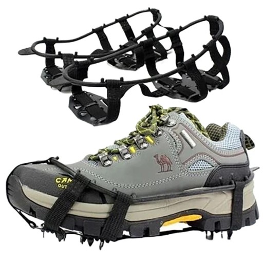 Crampones antideslizantes para zapatos 24 puntas talla M 35–40 crampones de invierno resistentes hasta -40° para caminar sobre hielo y nieve al aire libre