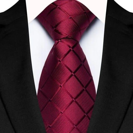 Cravată pentru bărbați în carouri 145 x 8 cm Accesoriu elegant pentru bărbați Material de calitate Cravată stilată