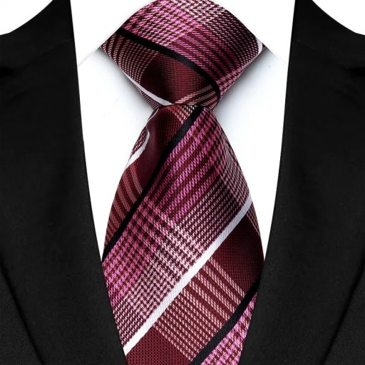 Cravate à carreaux pour homme 145 x 8 cm Accessoire élégant pour homme Cravate stylée pour affaires et événements sociaux Matériau de qualité