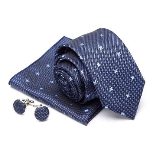 Cravate pour homme, pochette et boutons de manchette