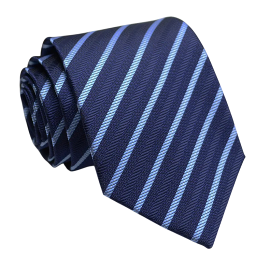 Cravate rayée bleue 146 x 8 cm Accessoire stylé pour les mariages, les réunions professionnelles, les bals et le port quotidien Cravate élégante