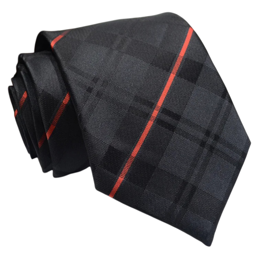 Cravatta a righe nere 146 x 8 cm Cravatta elegante da uomo per matrimoni, balli, riunioni di lavoro e uso quotidiano Accessorio stiloso per camicia e abito