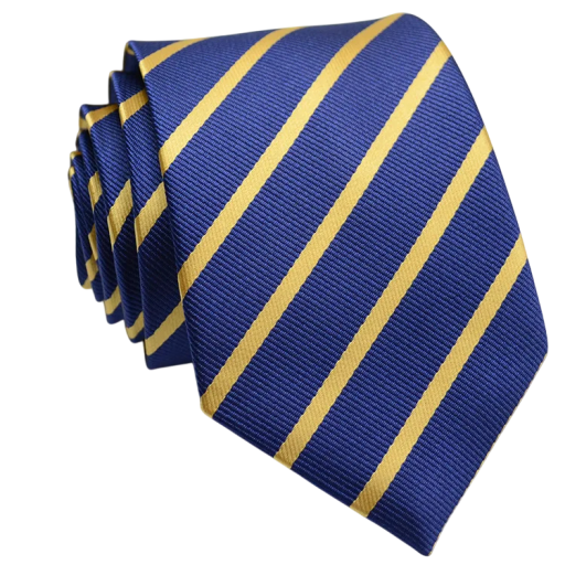 Cravatta blu con strisce gialle 146 x 8 cm Cravatta elegante da uomo Stile formale e informale Cravatta classica per abito Accessorio di moda