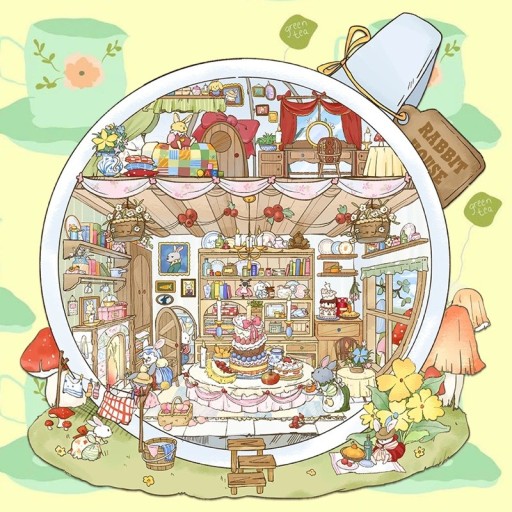 Creative Stickers with Mouse Café Background 12.6x13.8 cm and 13.41x17.35 cm Colourful Adhesive Sheets for Decoration Creation