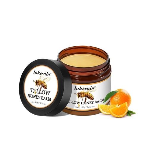Crema hidratantă cu miere pentru față și corp cu loj de vită și citrice 100 g în borcan pentru hrănirea pielii uscate a mâinilor