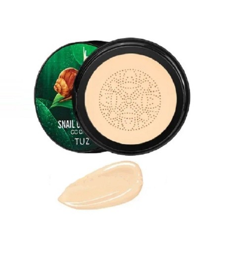 Creme CC com colagénio e extrato de caracol - Creme de base iluminador para cobrir imperfeições da pele com esponja 24 g