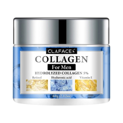 Creme masculino contra rugas com retinol e colagénio Cuidado hidratante e reafirmante Regeneração da pele 60 g