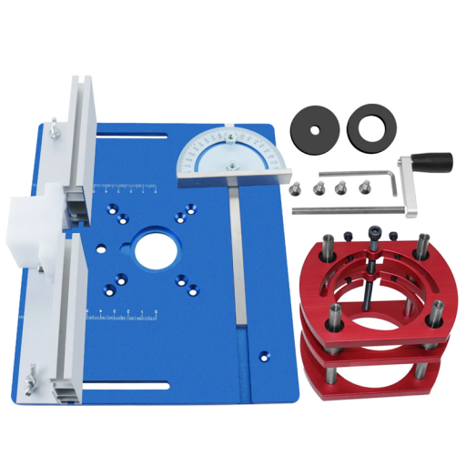 Cric pentru prelucrarea lemnului 20 x 24 cm din aliaj de aluminiu cu placă de scule pentru acționare manuală cu manivelă sau scule de tâmplărie cu motor de 65 mm