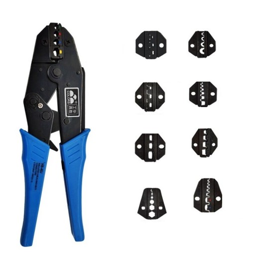 Crimping Pliers with 8 Interchangeable Dies