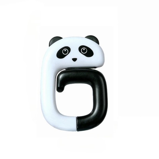 Crochet de bureau avec motif de panda 7,5 × 5 cm en plastique ABS noir et blanc pour suspendre des sacs et des accessoires