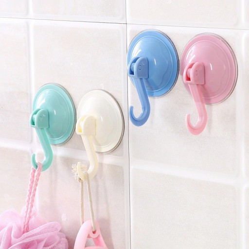 Crochet en plastique avec ventouse 4 pcs