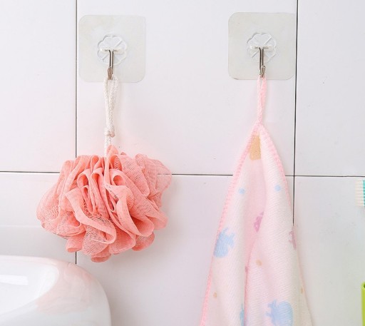 Crochets de salle de bain transparents - 6 pcs