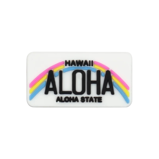 Crocsy Aloha Hawaii dísz fehér fekete színes PVC dekoráció szivárvánnyal kiegészítő a crocsokhoz könnyű felhelyezés