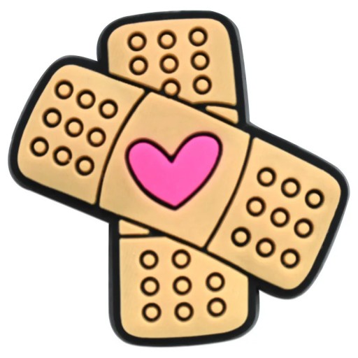 Crocsy kiegészítő tapasz 2–3 cm PVC bézs szív egészségügyi dísz cipő dekoráció crocs tapasz mintával