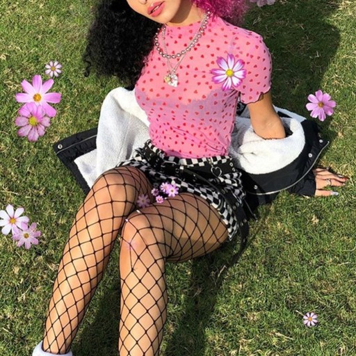 Crop top da donna con cuori