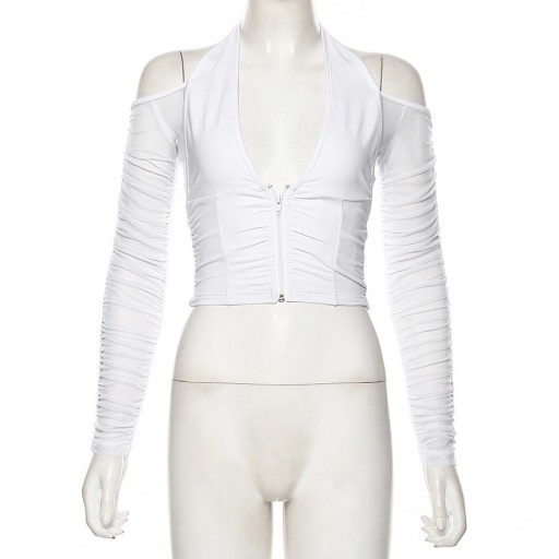 Crop top de mujer con escote alto
