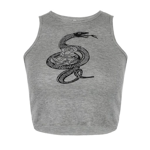 Crop top för kvinnor med ormtryck
