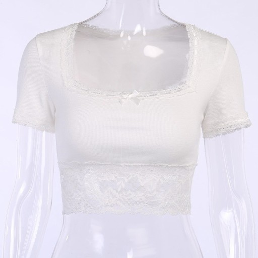 Crop top för kvinnor med spets A1246