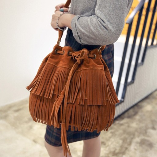Crossbody-taske til kvinder med frynser
