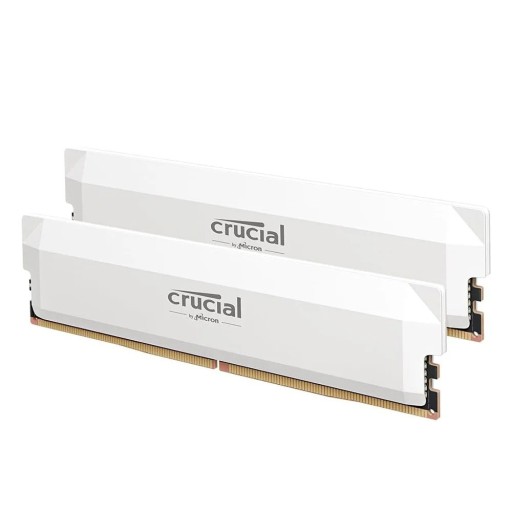 Crucial Pro DDR5 32GB RAM 2x16GB 6400MHz White Gaming Memory for Desktop PC Overclocking Compatible with Intel XMP 3.0 and AMD EXPO OEM
